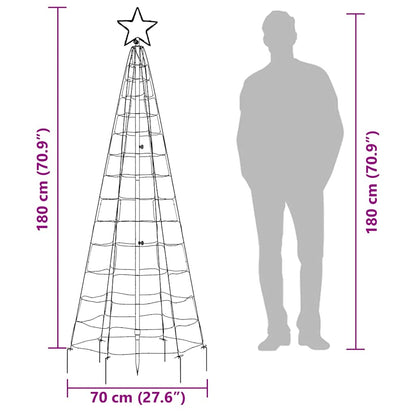 vidaXL LED Christmas Tree with Spikes 220 LEDs Cold White 180 cm
