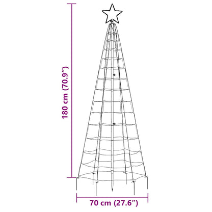 vidaXL LED Christmas Tree with Spikes 220 LEDs Cold White 180 cm