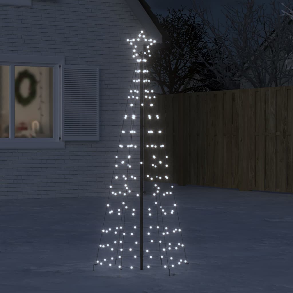 vidaXL LED Christmas Tree with Spikes 220 LEDs Cold White 180 cm