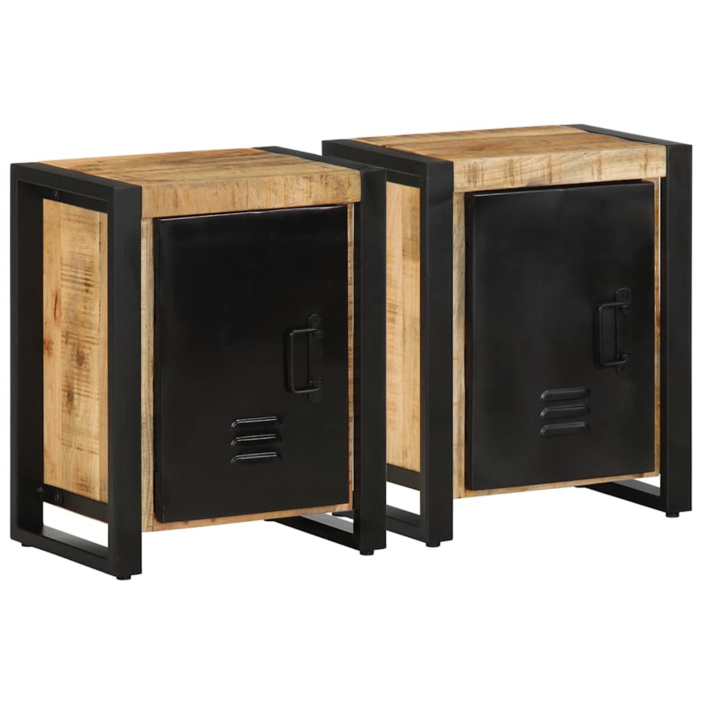 vidaXL Bedside Cabinets 2 pcs Solid Rough Wood Mango