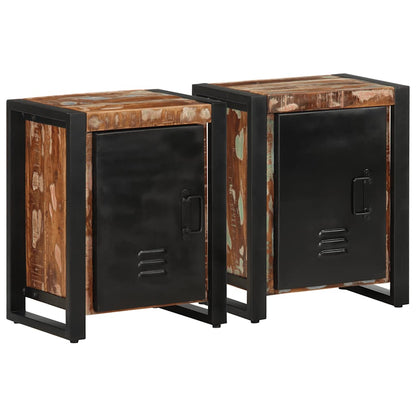vidaXL Bedside Cabinets 2 pcs Multicolour Solid Rough Wood Mango
