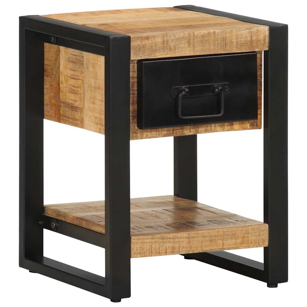 vidaXL Bedside Cabinet 35x34x45 cm Solid Rough Wood Mango