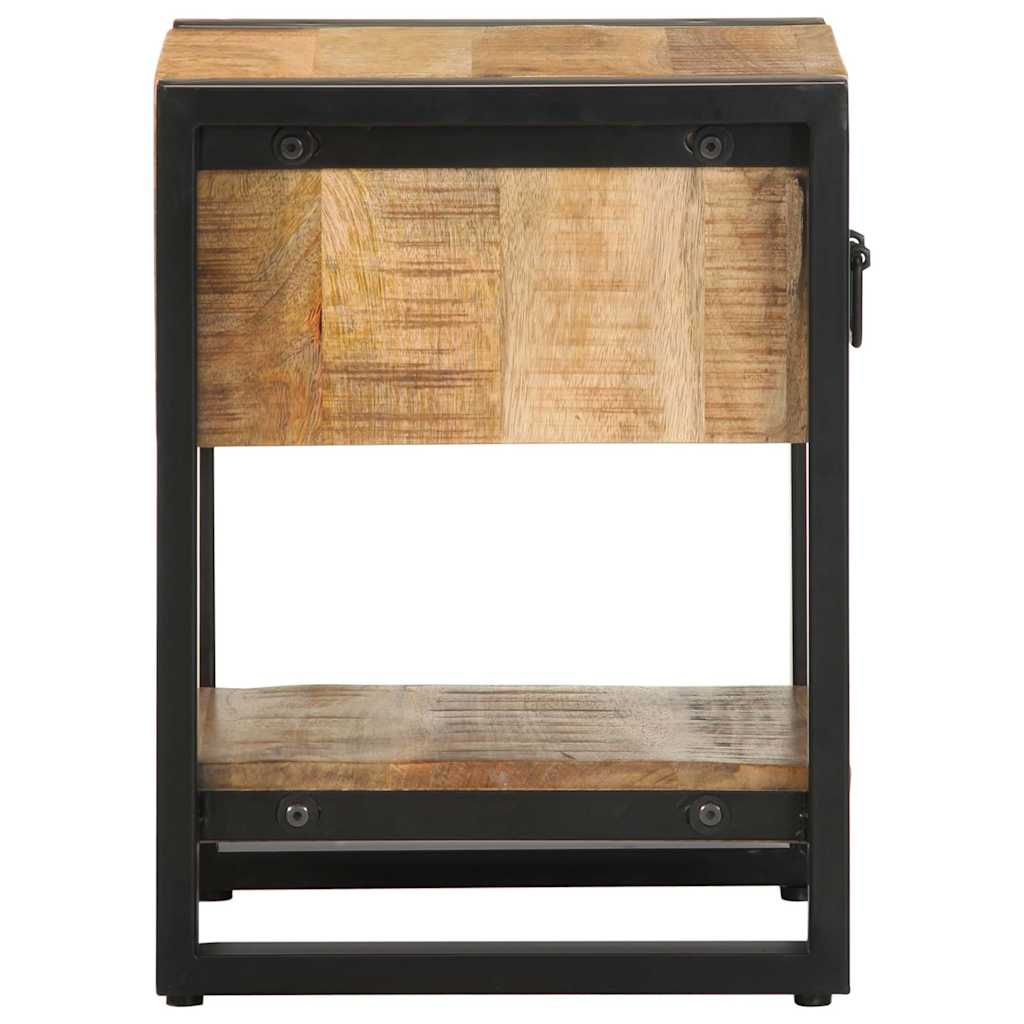 vidaXL Bedside Cabinet 35x34x45 cm Solid Rough Wood Mango