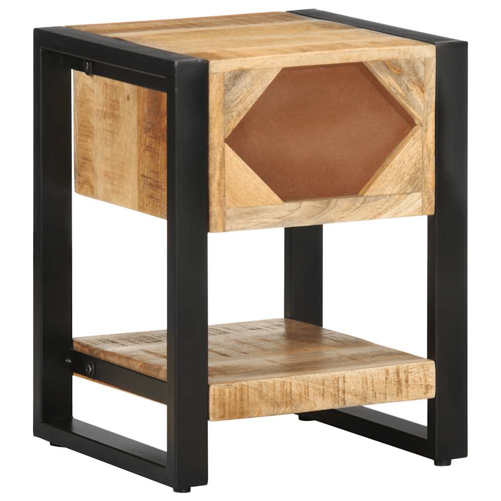 vidaXL Bedside Cabinet 35x34x45 cm Solid Rough Wood Mango