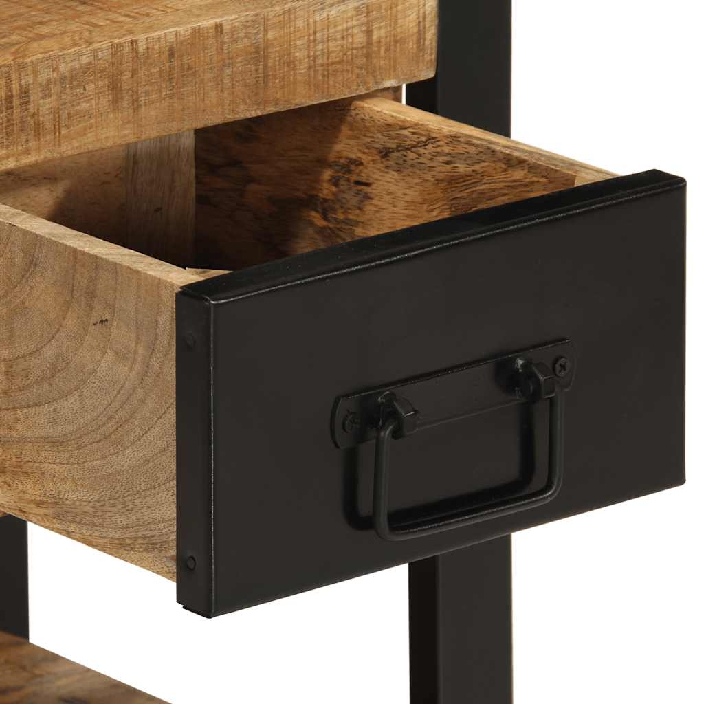 vidaXL Bedside Cabinet 35x34x45 cm Solid Rough Wood Mango