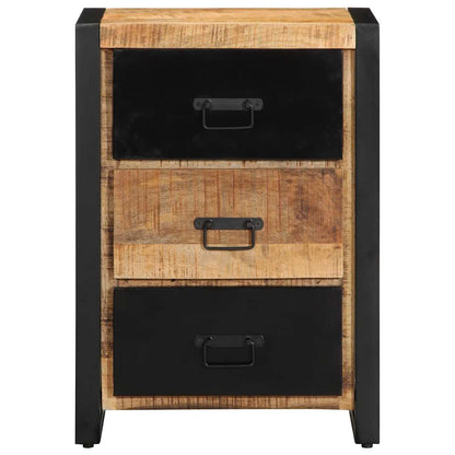 vidaXL Drawer Cabinet 50x35x70 cm Solid Rough Wood Mango