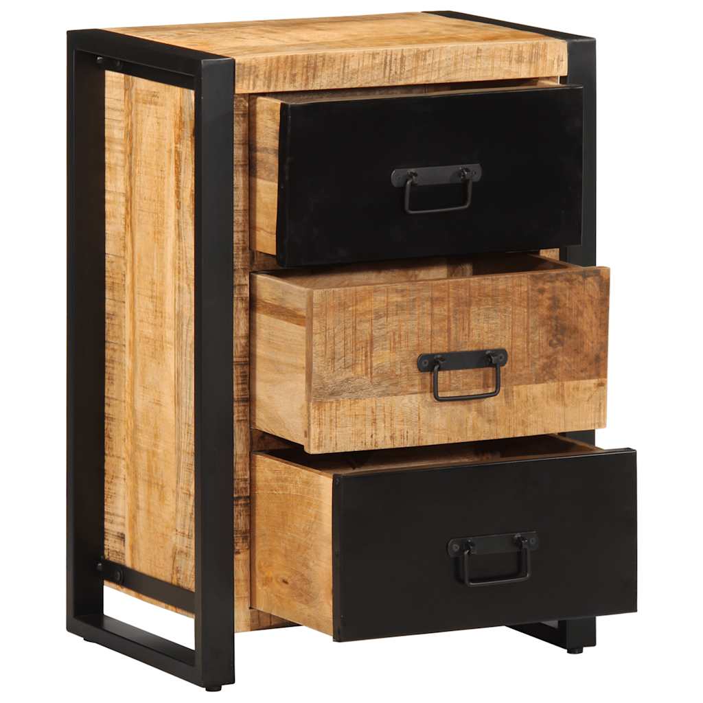 vidaXL Drawer Cabinet 50x35x70 cm Solid Rough Wood Mango