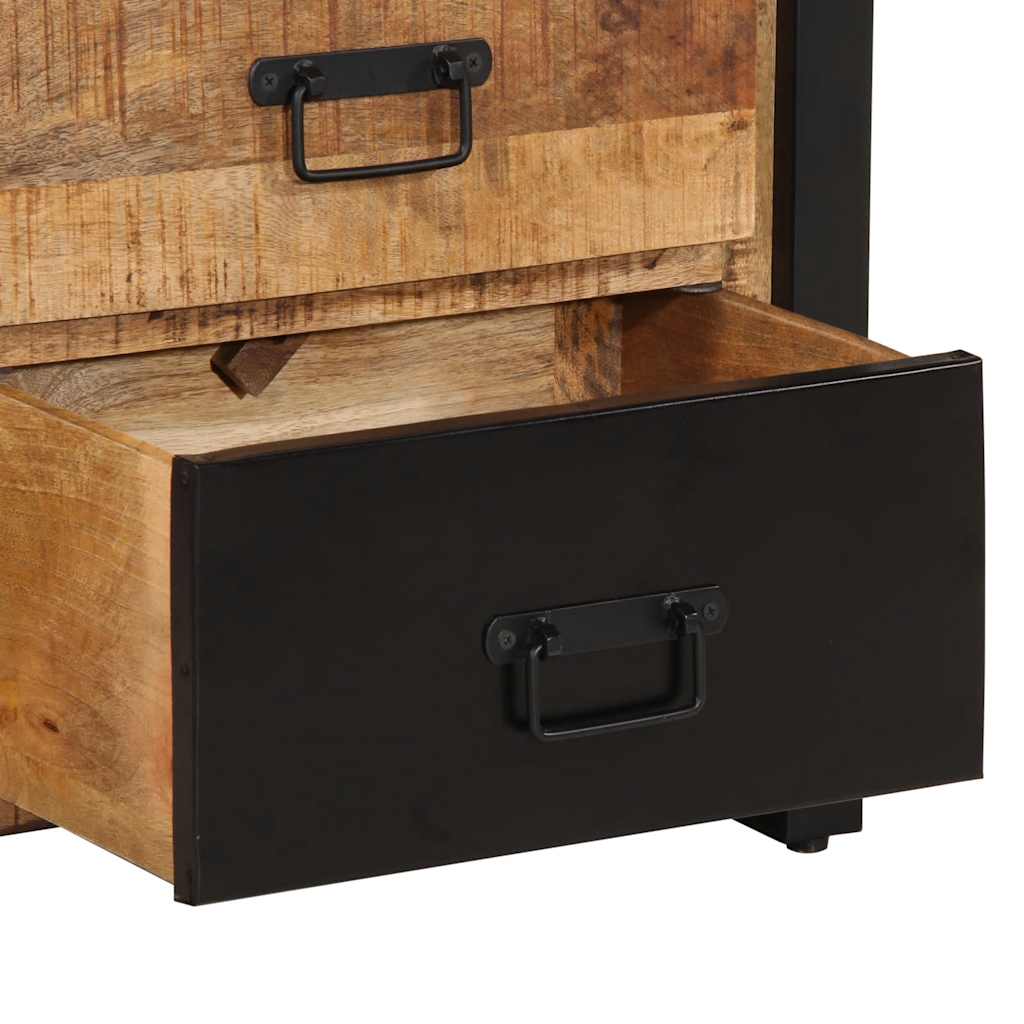 vidaXL Drawer Cabinet 50x35x70 cm Solid Rough Wood Mango