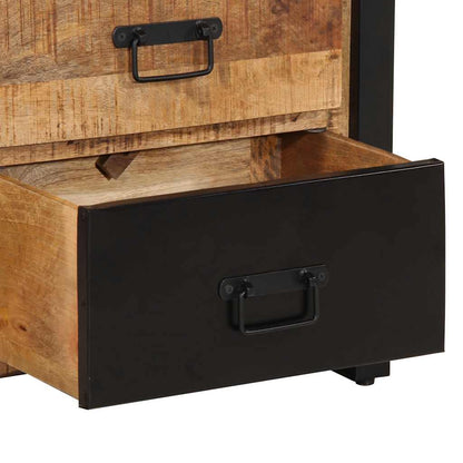 vidaXL Drawer Cabinet 50x35x70 cm Solid Rough Wood Mango