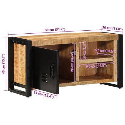 vidaXL TV Cabinet 80x30x40 cm Solid Rough Wood Mango