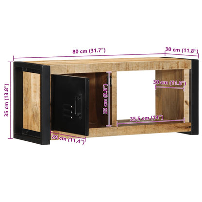 vidaXL TV Cabinet 80x30x35 cm Solid Rough Wood Mango