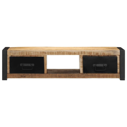 vidaXL TV Cabinet 100x30x25 cm Solid Rough Wood Mango