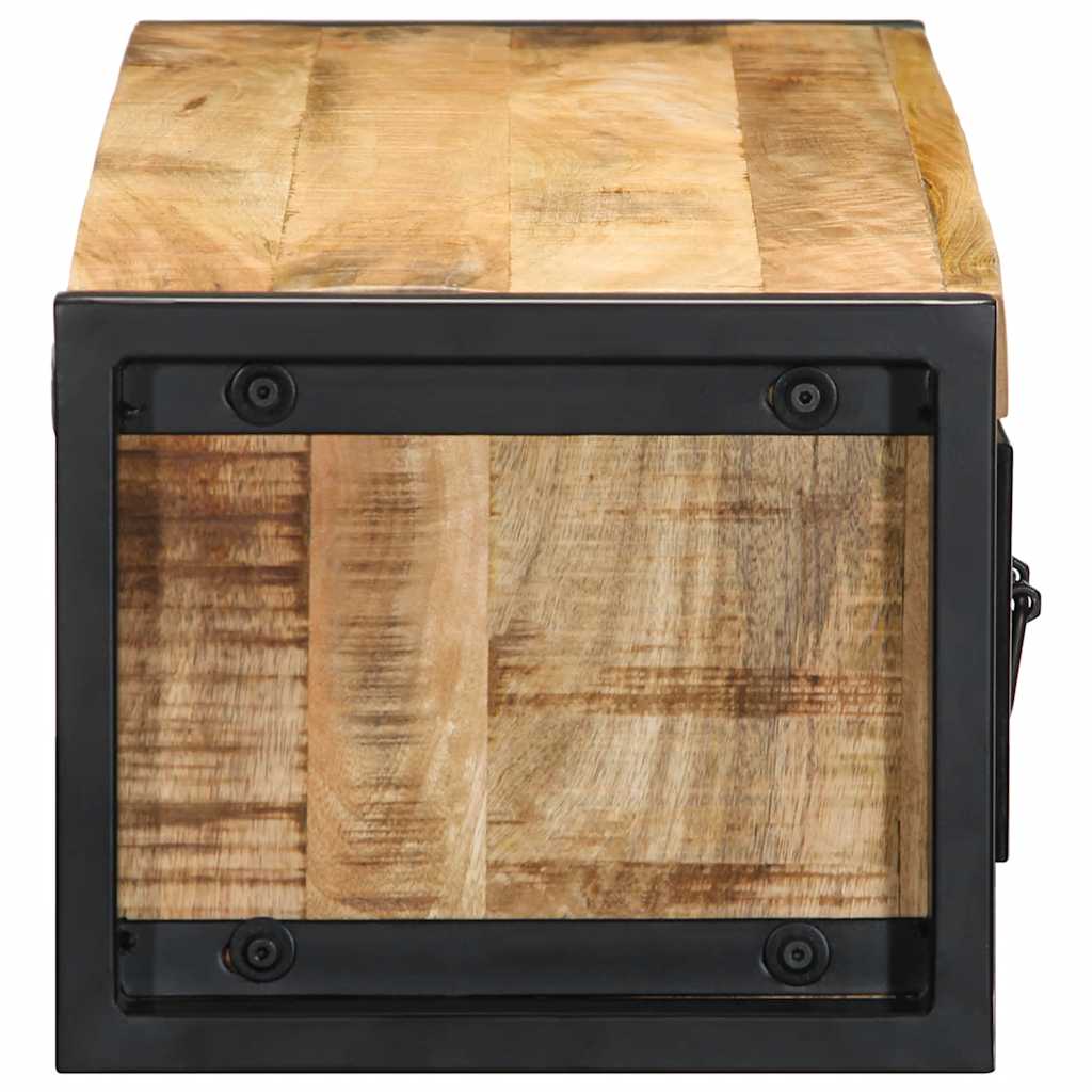 vidaXL TV Cabinet 100x30x25 cm Solid Rough Wood Mango