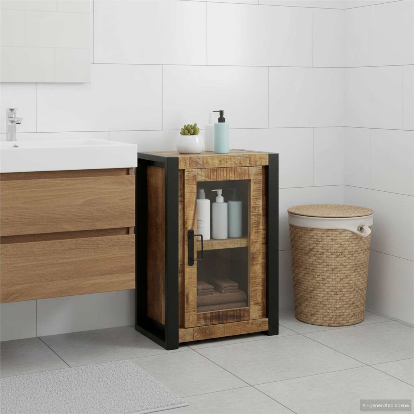 vidaXL Bathroom Cabinet Brown 40 x 30 x 60 cm Solid Mango Wood