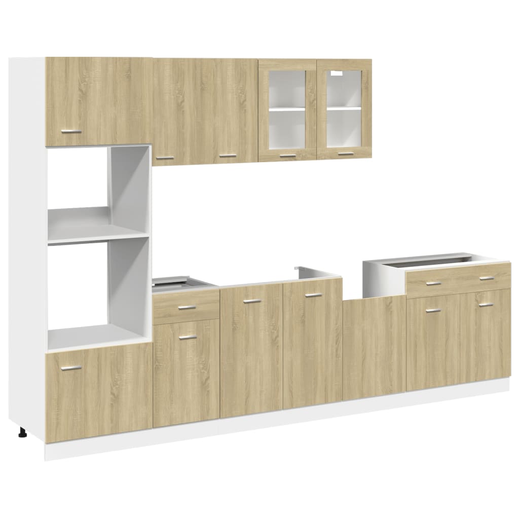 vidaXL 7 Piece Kitchen Cabinet Set Lyon Sonoma Oak Engineered Wood