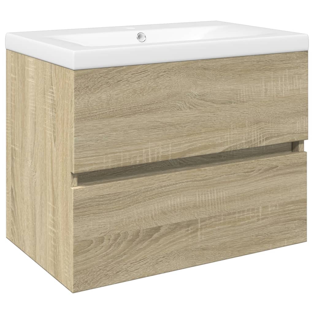 vidaXL 2 Piece Bathroom Furniture Set Ceramic and Engineered Wood