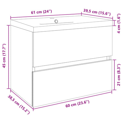 vidaXL 2 Piece Bathroom Furniture Set Ceramic and Engineered Wood