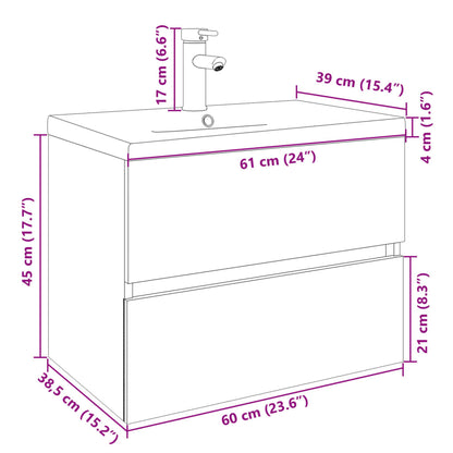 vidaXL 2 Piece Bathroom Furniture Set Ceramic and Engineered Wood