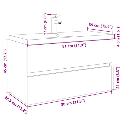 vidaXL 2 Piece Bathroom Furniture Set Ceramic and Engineered Wood