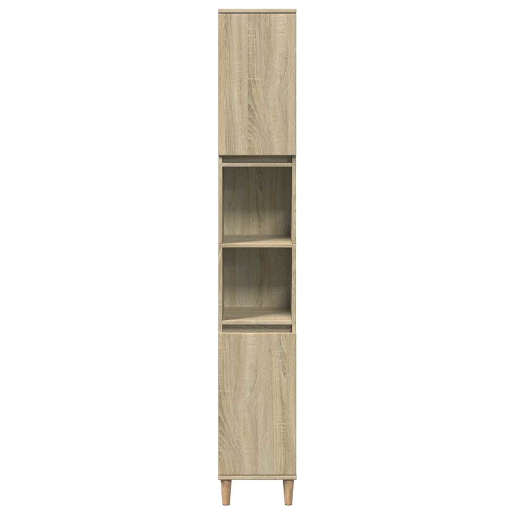 vidaXL 3 Piece Bathroom Furniture Set Sonoma Oak Engineered Wood