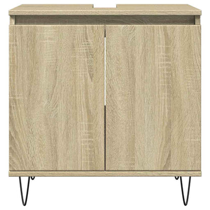 vidaXL 3 Piece Bathroom Furniture Set Sonoma Oak Engineered Wood