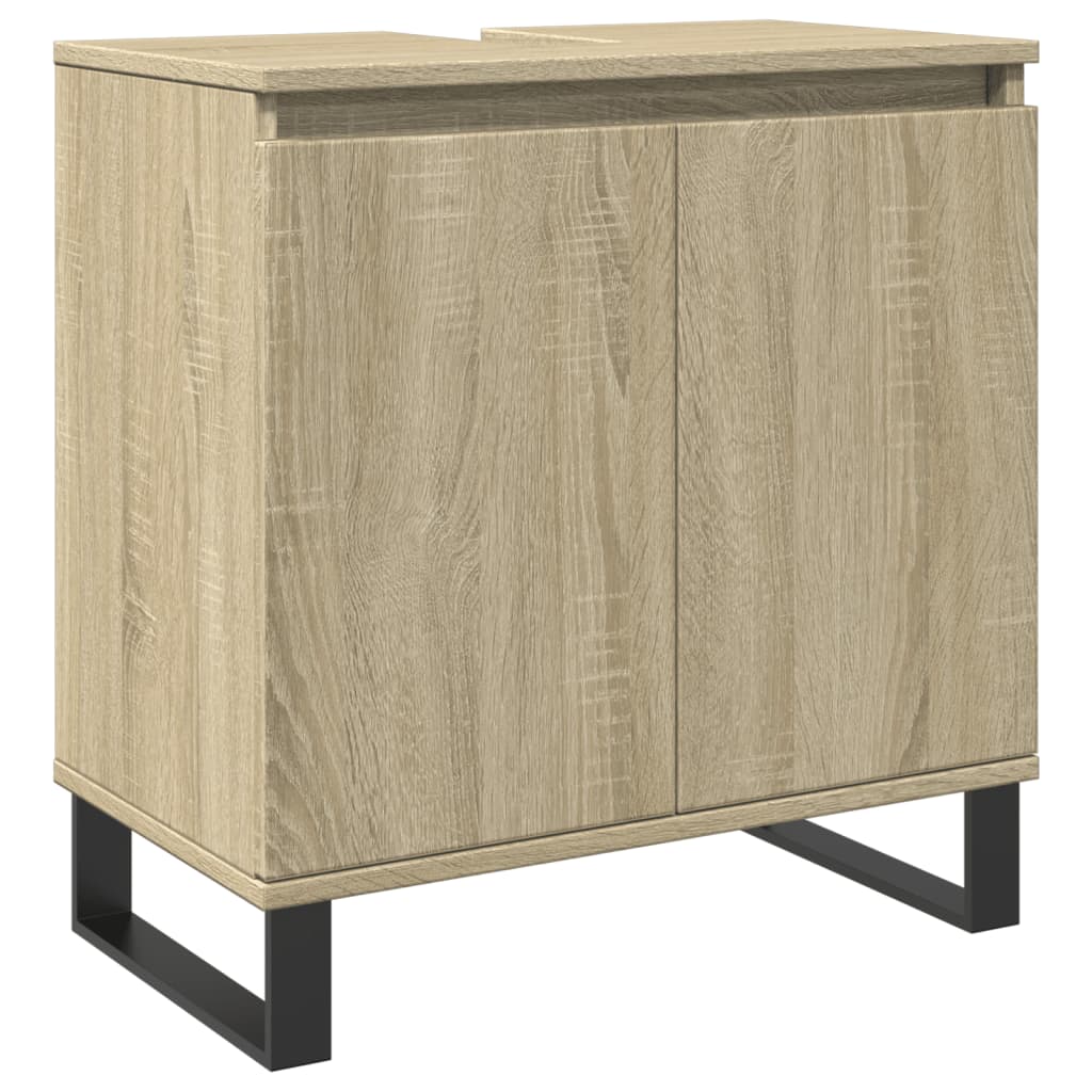 vidaXL 3 Piece Bathroom Furniture Set Sonoma Oak Engineered Wood