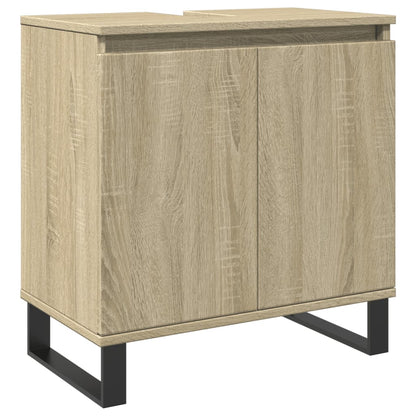 vidaXL 3 Piece Bathroom Furniture Set Sonoma Oak Engineered Wood