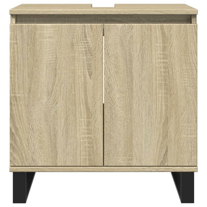 vidaXL 3 Piece Bathroom Furniture Set Sonoma Oak Engineered Wood