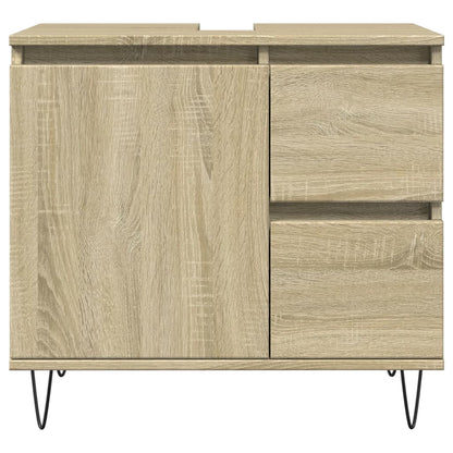 vidaXL 3 Piece Bathroom Furniture Set Sonoma Oak Engineered Wood