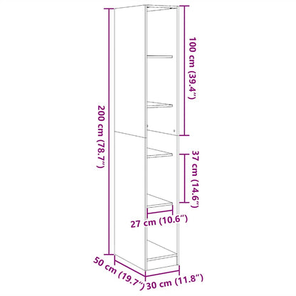 vidaXL Wardrobe White 30x50x200 cm Engineered Wood