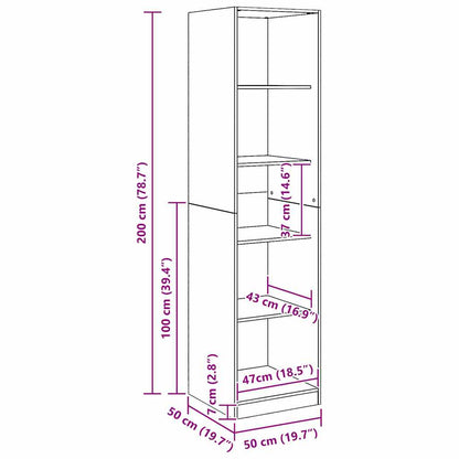 vidaXL Wardrobe Artisian Oak 50x50x200 cm Engineered Wood