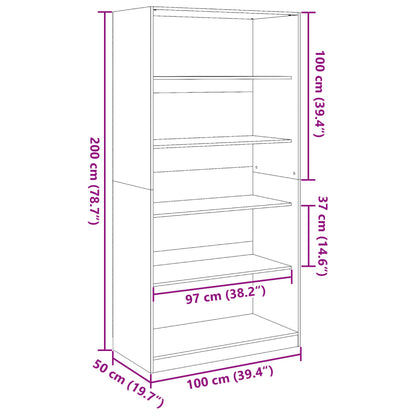 vidaXL Wardrobe Concrete Grey 100x50x200 cm Engineered Wood