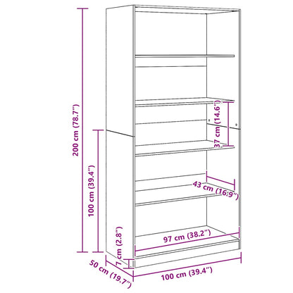 vidaXL Wardrobe Artisian Oak 100x50x200 cm Engineered Wood