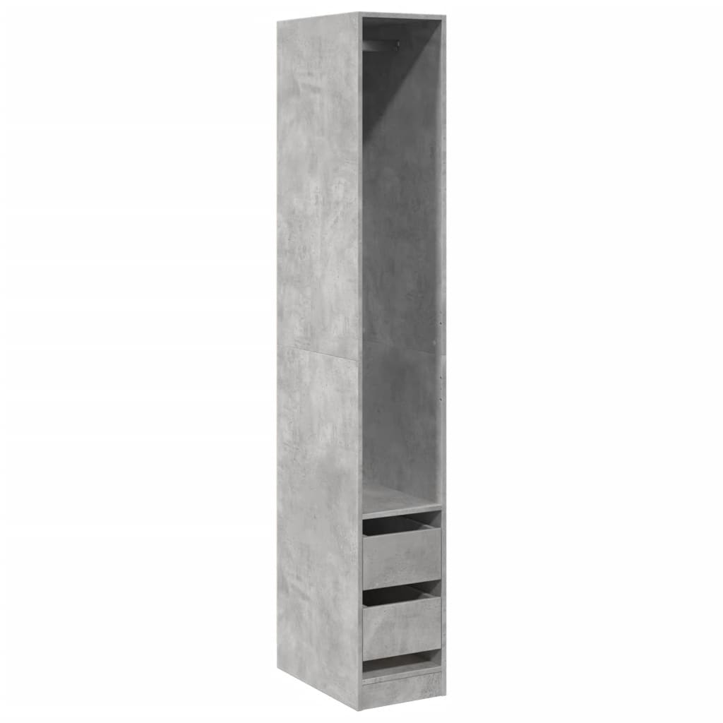 vidaXL Wardrobe Concrete Grey 30x50x200 cm Engineered Wood