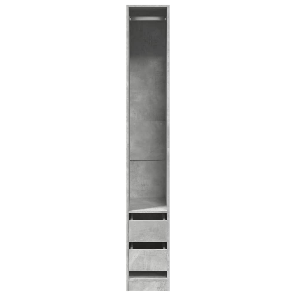 vidaXL Wardrobe Concrete Grey 30x50x200 cm Engineered Wood
