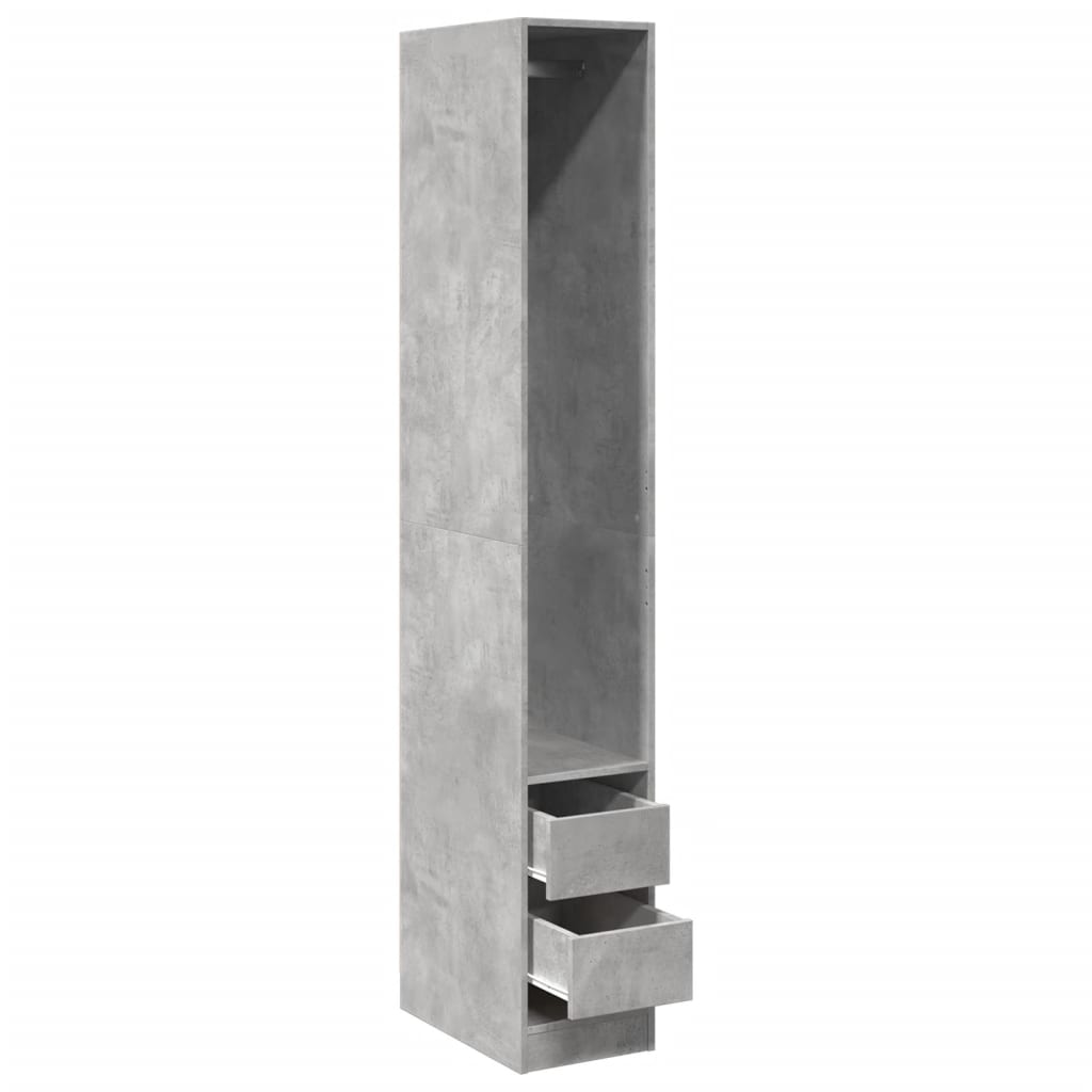 vidaXL Wardrobe Concrete Grey 30x50x200 cm Engineered Wood