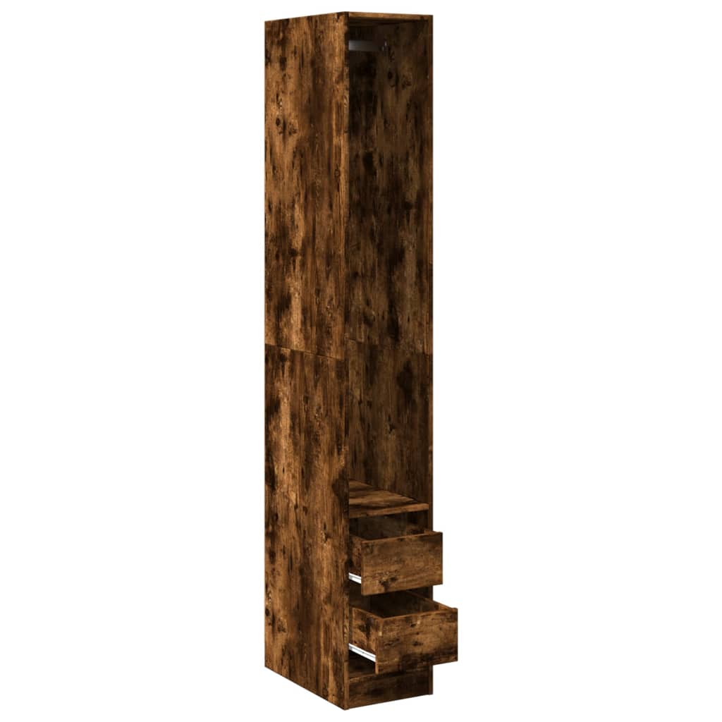 vidaXL Wardrobe Smoked Oak 30x50x200 cm Engineered Wood