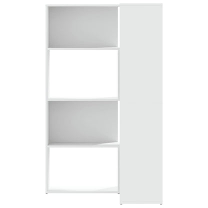 vidaXL Corner Bookcase 4-Tier White 85x85x140 cm Engineered Wood