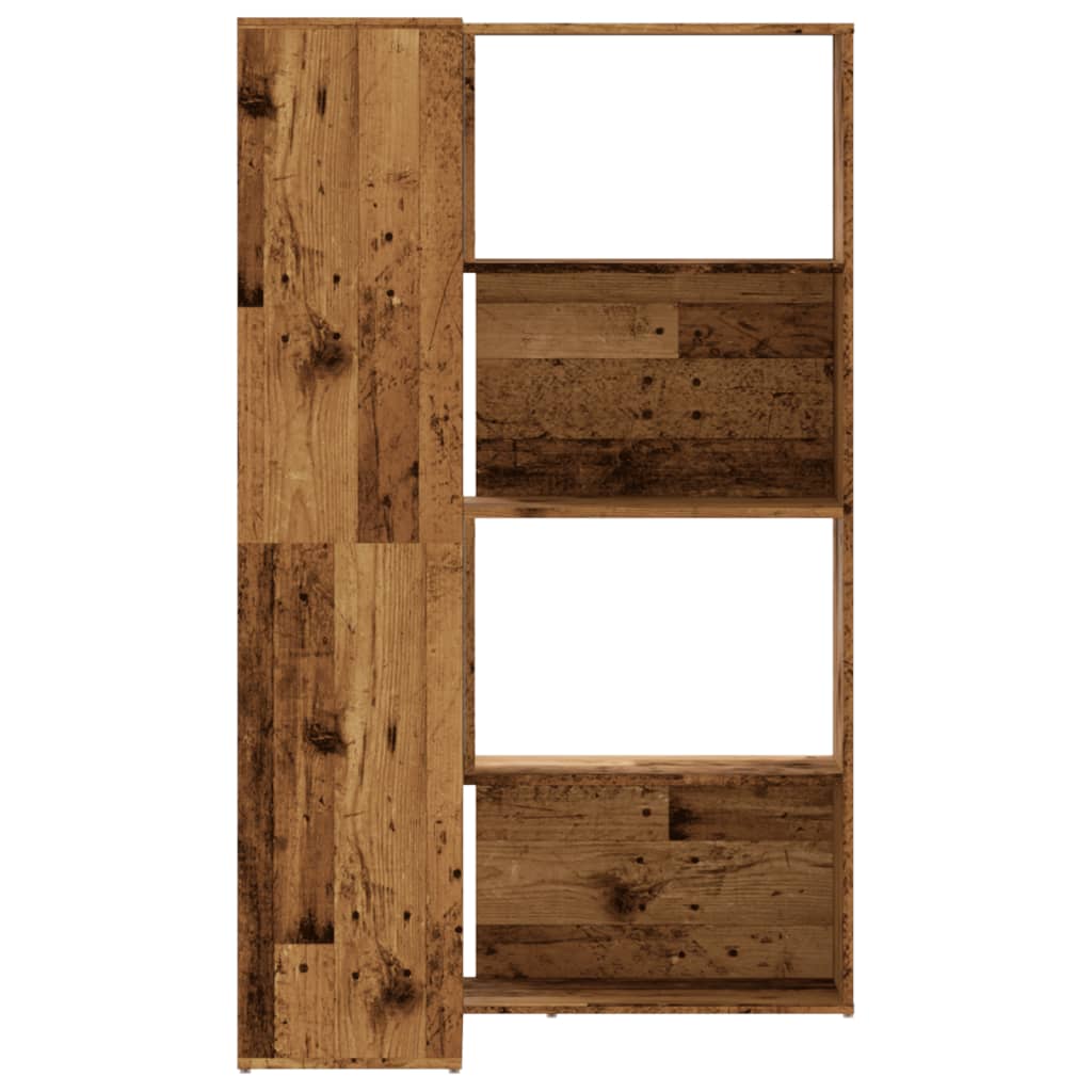 vidaXL Corner Bookcase 4-Tier Old Wood 85x85x140 cm Engineered Wood