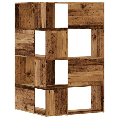 vidaXL Corner Bookcase 4-Tier Old Wood 85x85x140 cm Engineered Wood