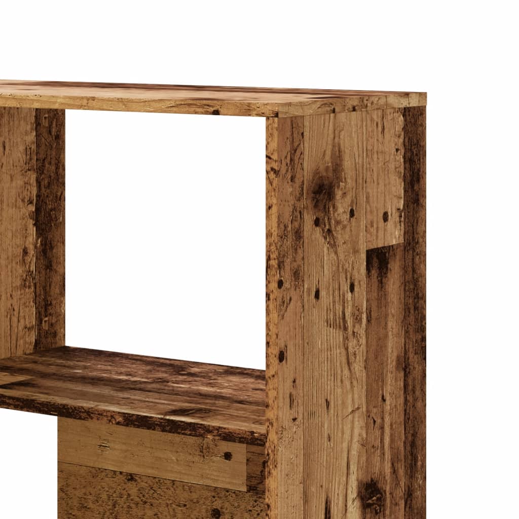 vidaXL Corner Bookcase 4-Tier Old Wood 85x85x140 cm Engineered Wood