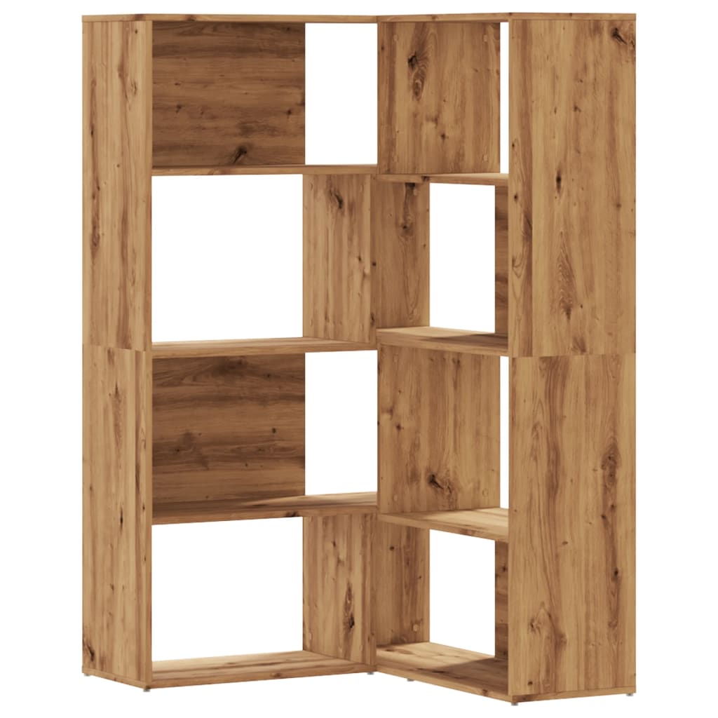 vidaXL Corner Bookcase 4-Tier Artisian Oak 85x85x140cm Engineered Wood