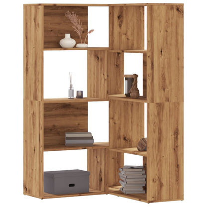 vidaXL Corner Bookcase 4-Tier Artisian Oak 85x85x140cm Engineered Wood