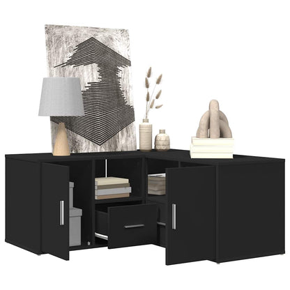 vidaXL Corner Cabinet Black 160x40x45 cm Engineered Wood