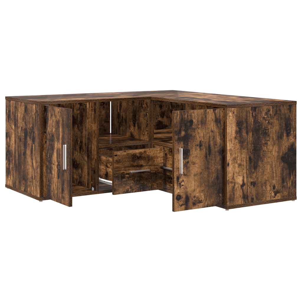 vidaXL Corner Cabinet Smoked Oak 160x40x45 cm Engineered Wood