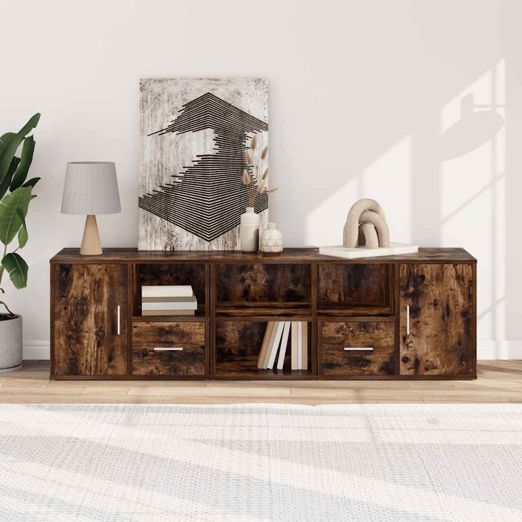 vidaXL Corner Cabinet Smoked Oak 160x40x45 cm Engineered Wood