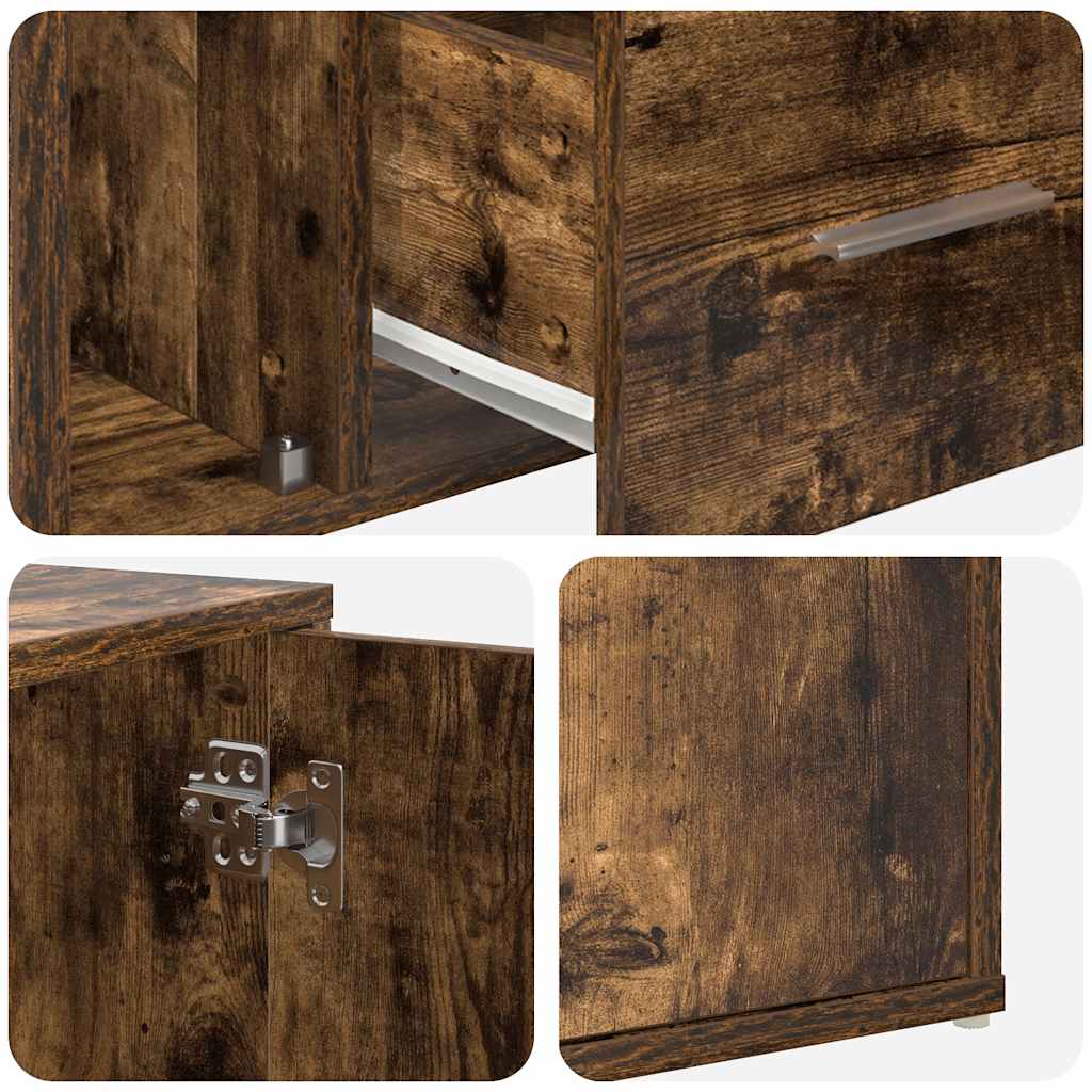 vidaXL Corner Cabinet Smoked Oak 160x40x45 cm Engineered Wood