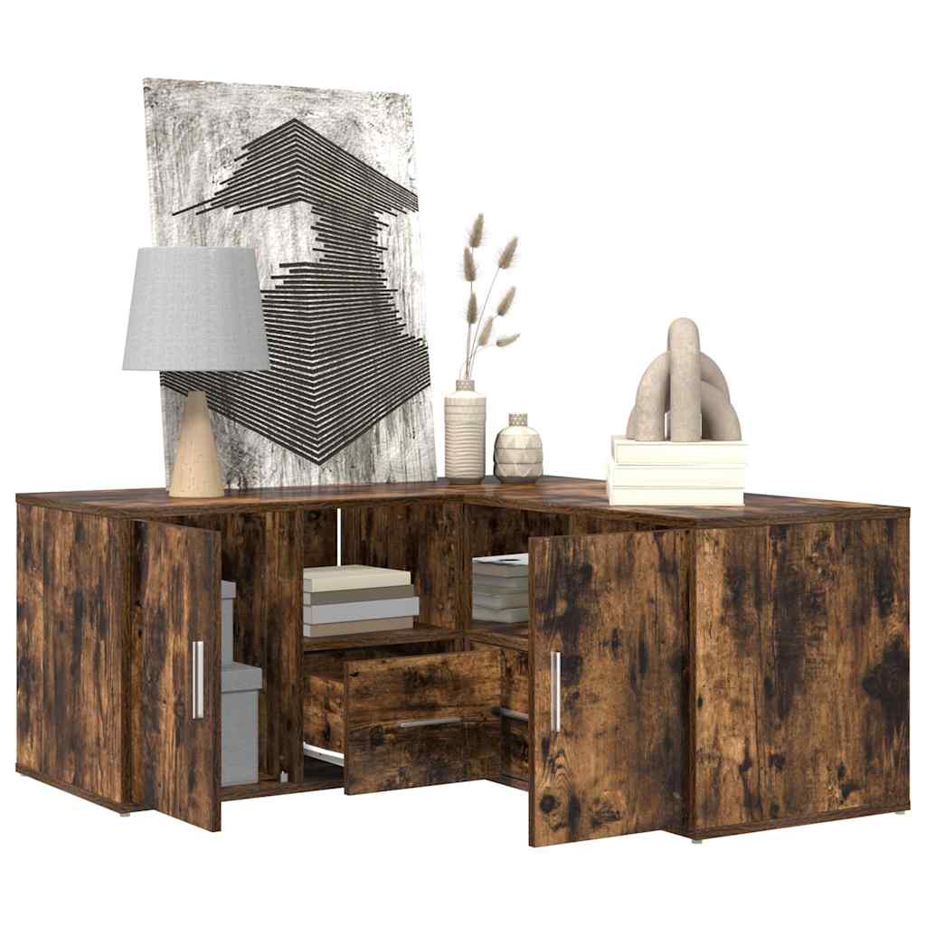 vidaXL Corner Cabinet Smoked Oak 160x40x45 cm Engineered Wood