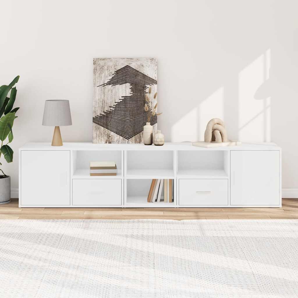 vidaXL Corner Cabinet White 200x40x45 cm Engineered Wood