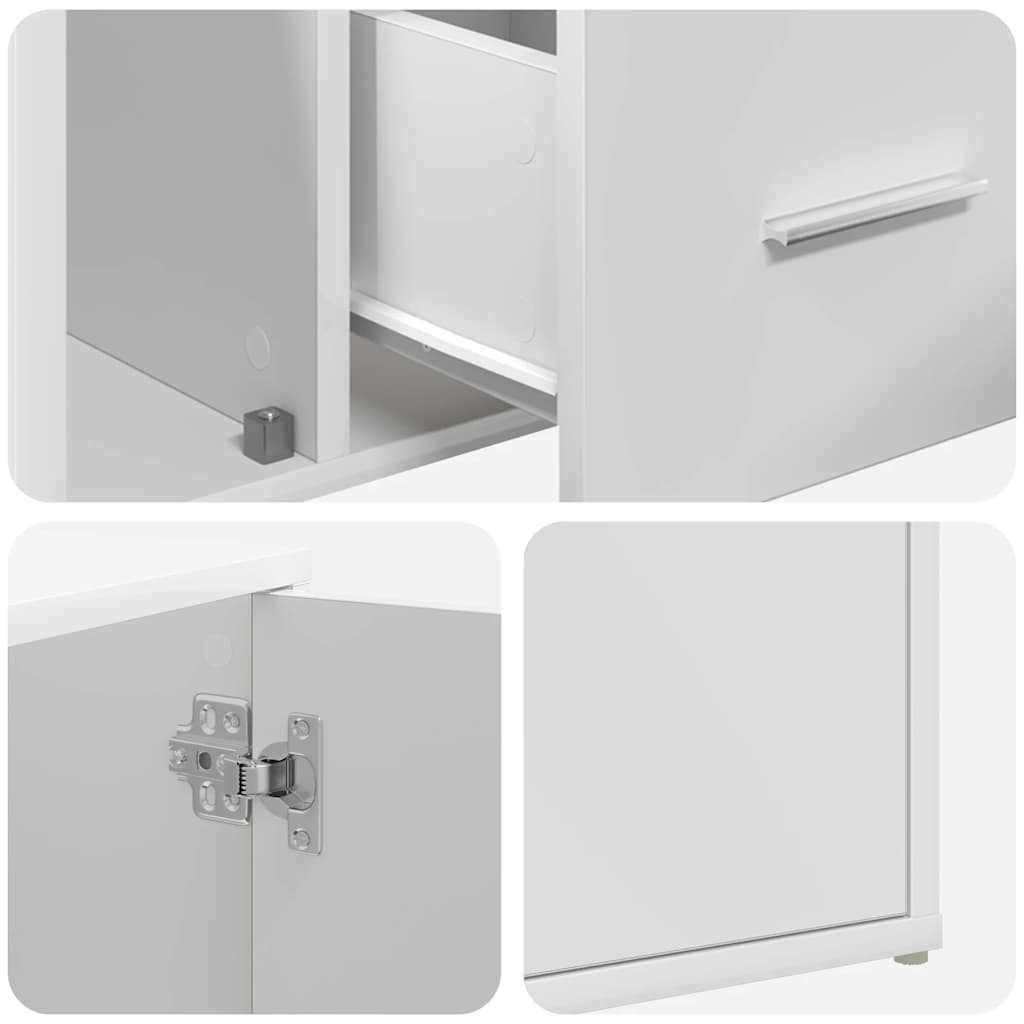 vidaXL Corner Cabinet White 200x40x45 cm Engineered Wood